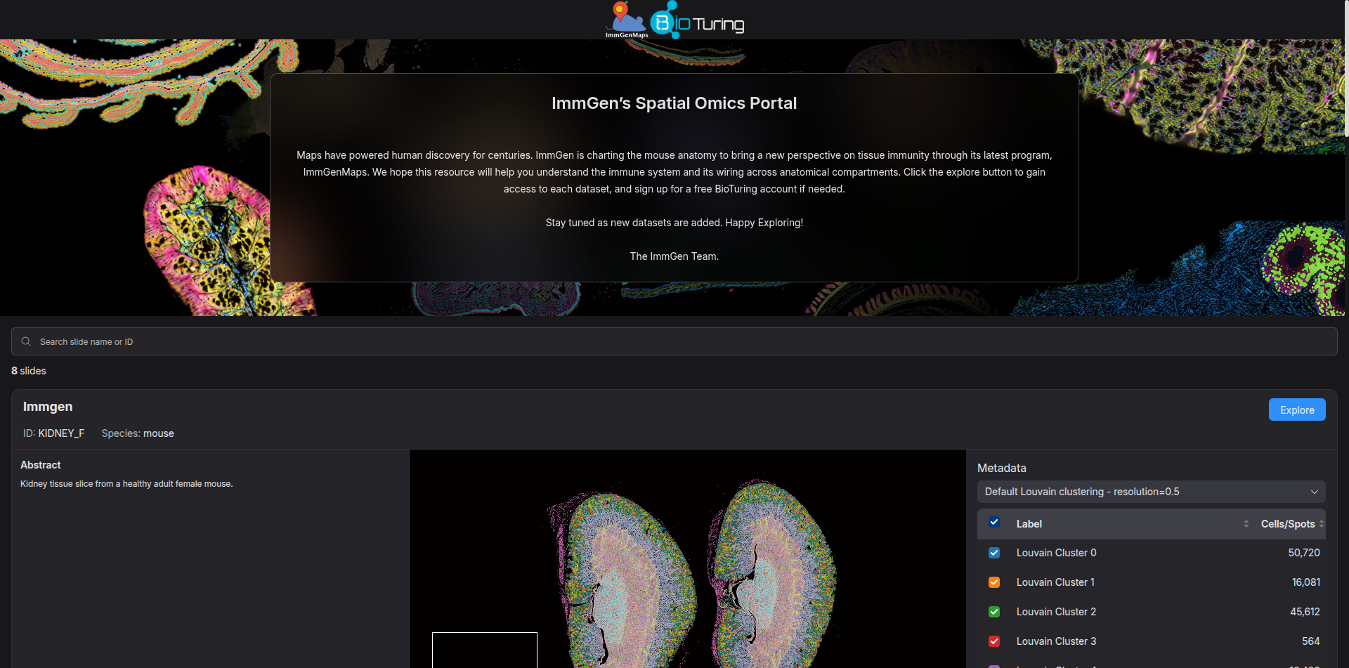 ImmGen’s Spatial Omics Portal - Talk2Data by BioTuring – Talk2Data by ...